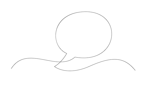 Ciągłe rysowanie linii bańki mowy Doodle