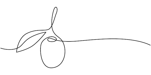 Ciągłe rysowanie linii ikony oliwy Ręcznie narysowany symbol ilustracja wektorowa ikona oliwy pojedynczej linii