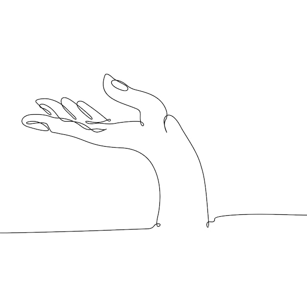 Plik wektorowy ciągłe rysowanie linii ilustracja gestu dłoni