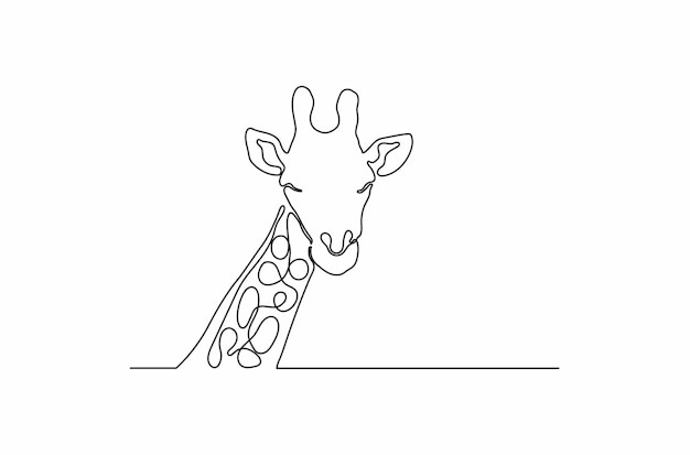 Ciągłe Rysowanie Linii Koncepcja Logo żyrafy Ilustracja Wektorowa Tatuażu Premium Wektorów