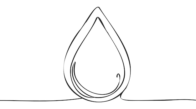 Plik wektorowy ciągłe rysowanie linii kropli ikona linii kropli wody jedna linia rysowania tła ilustracja wektorowa