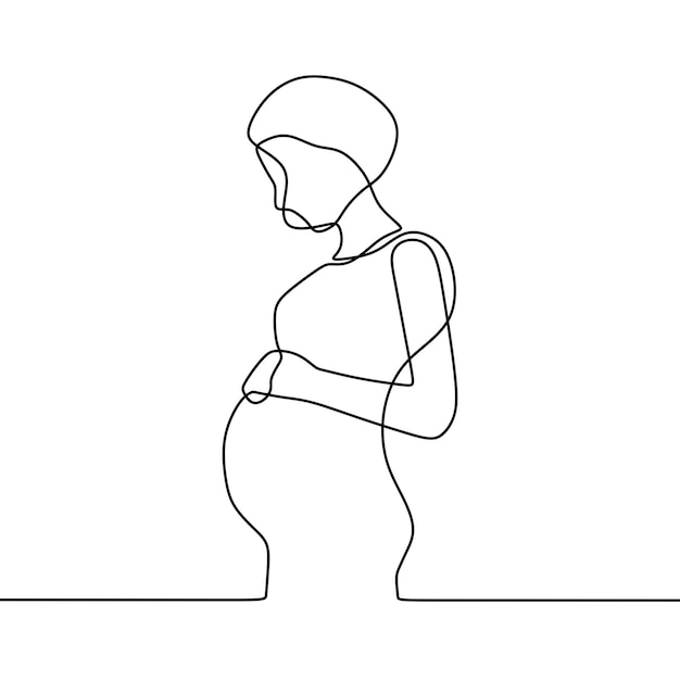 Ciągłe Rysowanie Linii Na Kimś W Ciąży