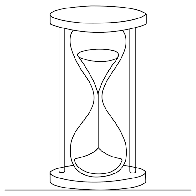 Ciągły pojedynczy liniowy zegar piaskowy z przepływowym piaskiem Retro timer jako projekt koncepcyjny upływu czasu
