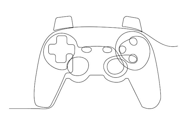 Ciągły rysunek jednej linii joysticka do gier Joystick kontroler obrys ilustracji wektorowej