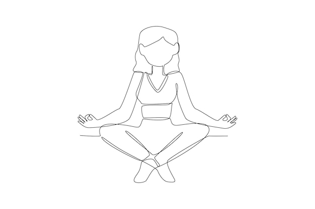 Ciągły rysunek jednej linii Psychologia Koncepcja Światowego Dnia Zdrowia Psychicznego Doodle ilustracji wektorowych