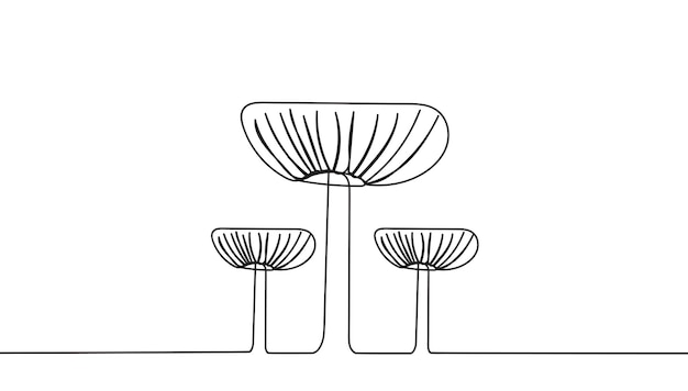 Ciągły Rysunek Linii Grzybowej