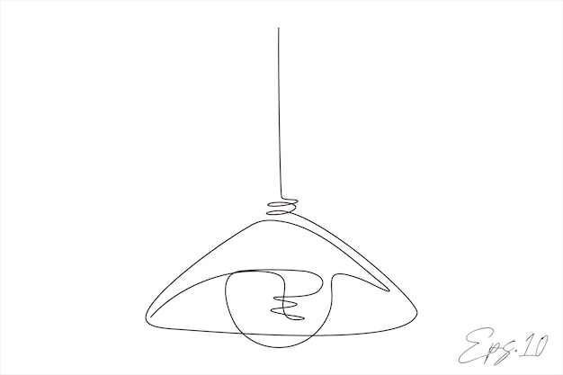 ciągły rysunek linii lampy wiszącej