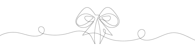 Plik wektorowy ciągły rysunek linii łuku prezentowego ikona łuku prezentowego z pojedynczą linią