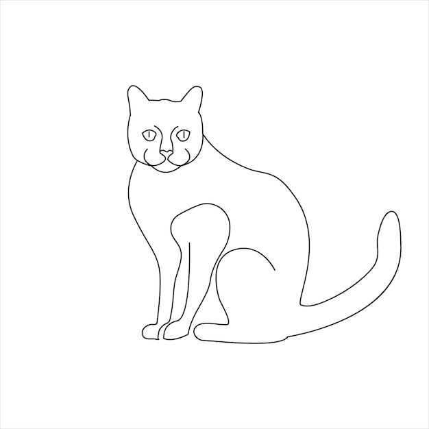 Ciągły wykres sztuki kotów i zwierząt domowych Ilustracja wektorowa