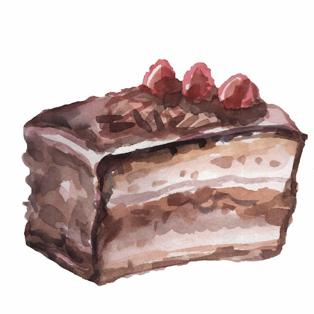 Ciasta Babeczki Desery Piekarnia Ręcznie Rysowane Akwarela