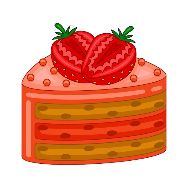 Plik wektorowy ciasta truskawkowe w ilustracji wektorowych