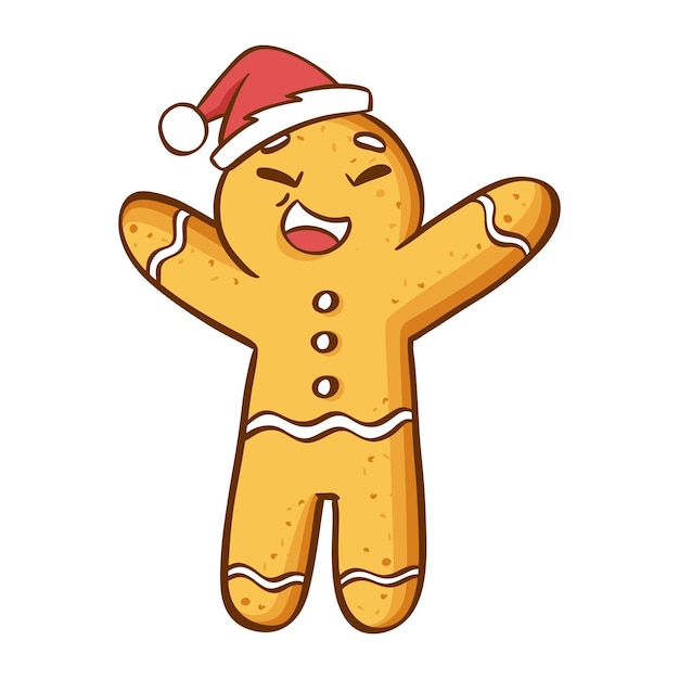 Plik wektorowy ciasteczka gingerbread man ilustracja wektorowa na białym