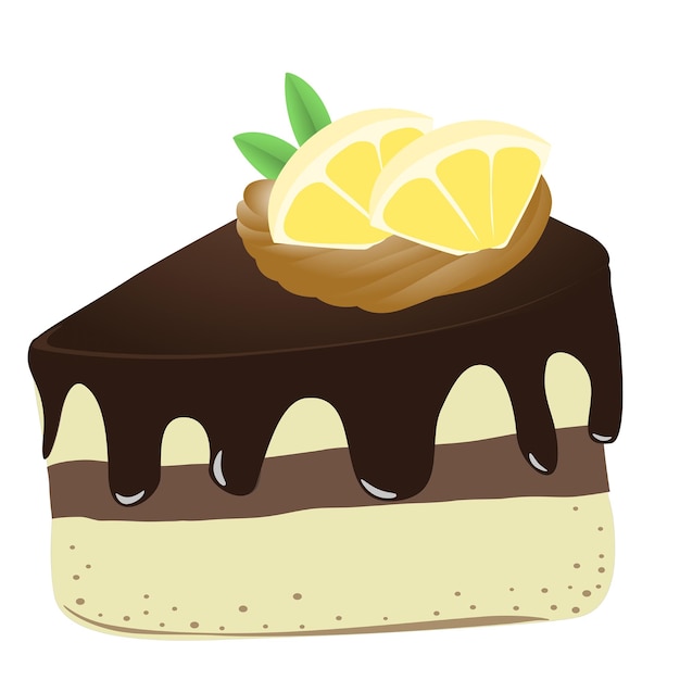 Plik wektorowy ciasto czekoladowe z cytryną wektor do projektowania logo