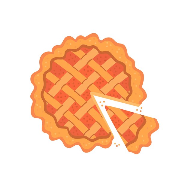 Ciasto dyniowe z ilustracją wektorową Hello autumn Thanksgiving Day World Pie Day Vector