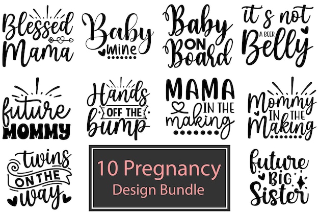 Ciąża SVG Design Bundle