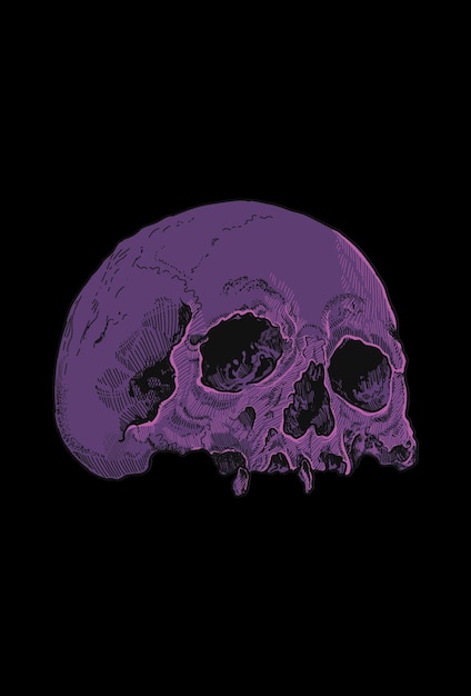 Plik wektorowy ciemna sztuka czaszka śmierć głowa ilustracja ludzka grafika