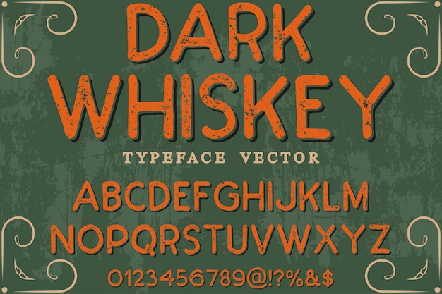 Ciemna Whisky W Stylu Typografii