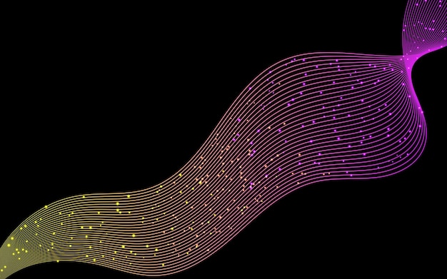 Ciemne Tło Z Abstrakcyjnymi Geometrycznymi Gradientowymi Liniami W Kształcie Neonu