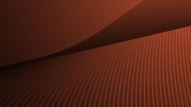 Ciemno-pomarańczowy gradient z krzywą linii abstrakcyjnego tła dla tła