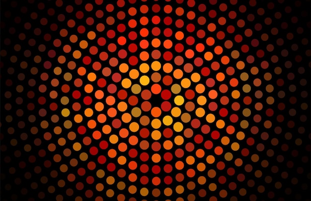 Ciemnopomarańczowe Półtonowe Geometryczne Kształty Okręgów Ciekawy Mozaikowy Baner Geometryczne Tło Z Kolorowymi Dyskami