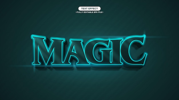 Plik wektorowy ciemny i magiczny efekt tekstowy typografii 3d