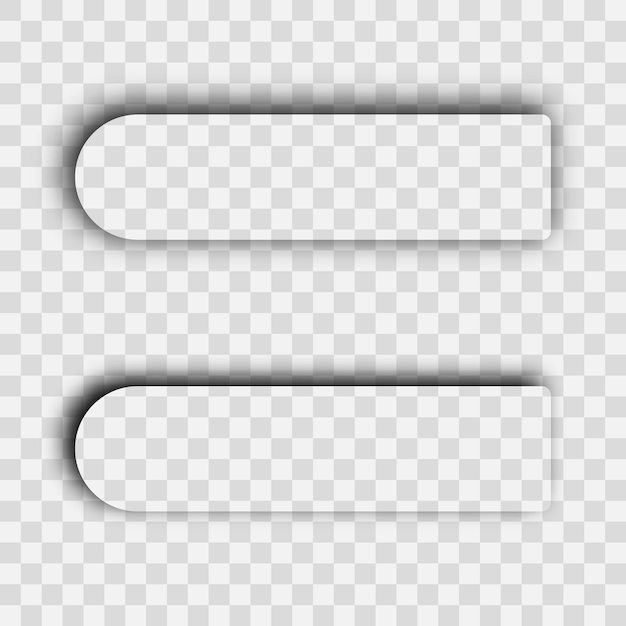 Ciemny Przezroczysty Realistyczny Cień. Zestaw Dwóch Prostokątów Z Zaokrąglonymi Narożnikami Cieni Na Przezroczystym Tle. Ilustracja Wektorowa.