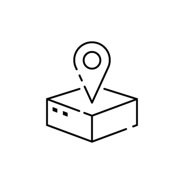 Cienka linia zestaw ikon logistyki i transportu Kolekcja symboli konspektu Edytowalny obrys wektora Dostawa ładunków i wysyłka Lokalizacja skrzynki zrzutowej