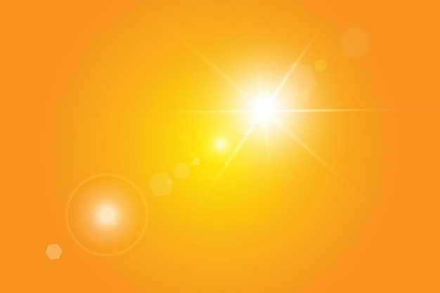 Ciepłe słońce na żółtym tle. Leto.bliki solar rays.range żółte tło