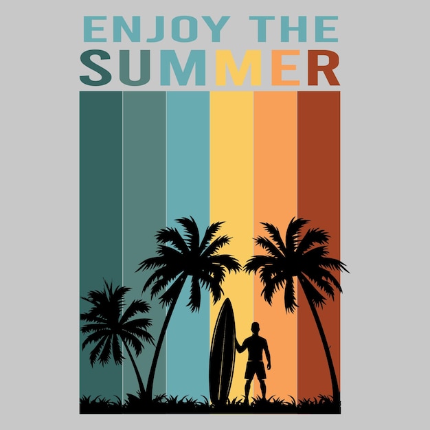Ciesz się projektem graficznym koszulki z nadrukiem Summer Valise California Super Surfer Paradise