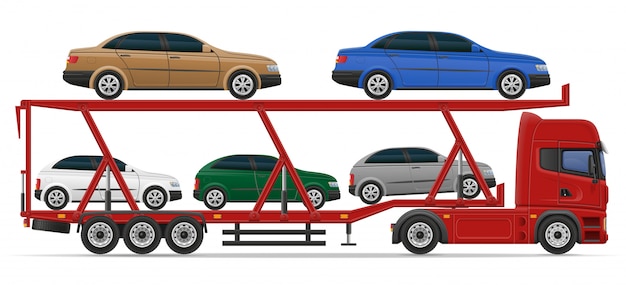 Plik wektorowy ciężarówka naczepa do transportu ilustracji wektorowych koncepcji samochodu