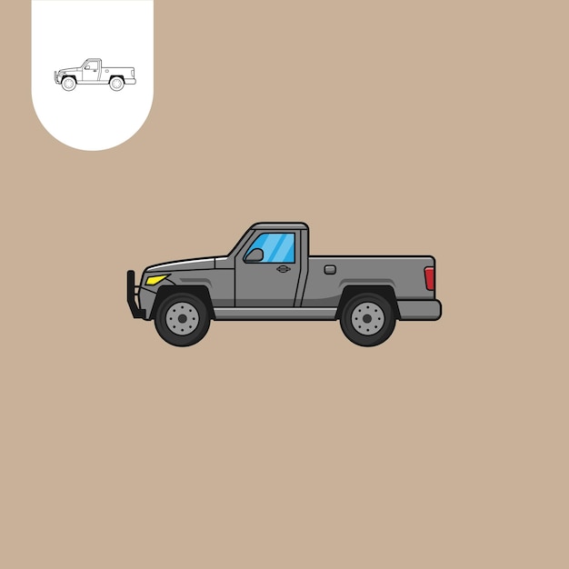 Ciężarówka Pick Up Vector Truck Pick Up Cartoon