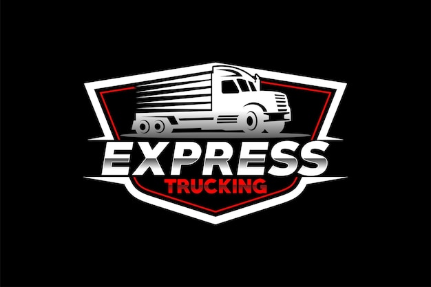 Ciężarówka Sylwetka Streszczenie Logo Szablon Wektor Odpowiedni Dla Ciężarówek Logo Cargo Dostawy ładunków