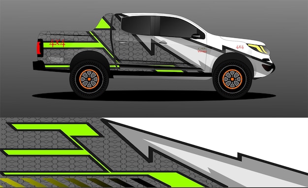 Ciężarówka Wrap Projekt Kalkomanii Wektor Abstrakcja Graficzne Wzory Tła Dla Pojazdów Wyścigowych Rajd Samochodowy