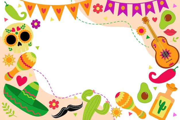 Cinco de Mayo baner tła Święto meksykańskie Kultura meksykańska Projekt na białym tle
