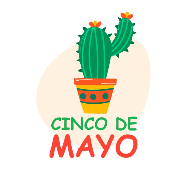 Cinco de mayo meksykański kaktus ikona ilustracja wektorowa symbolu
