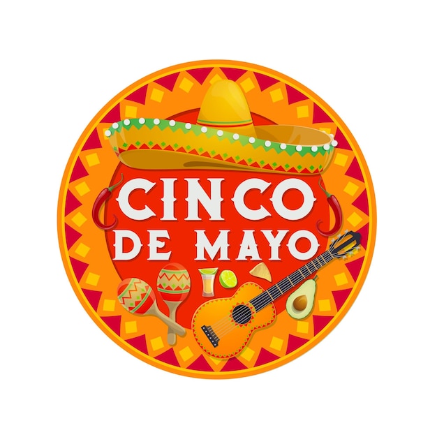 Plik wektorowy cinco de mayo okrągły wektor ikona meksykańskie symbole