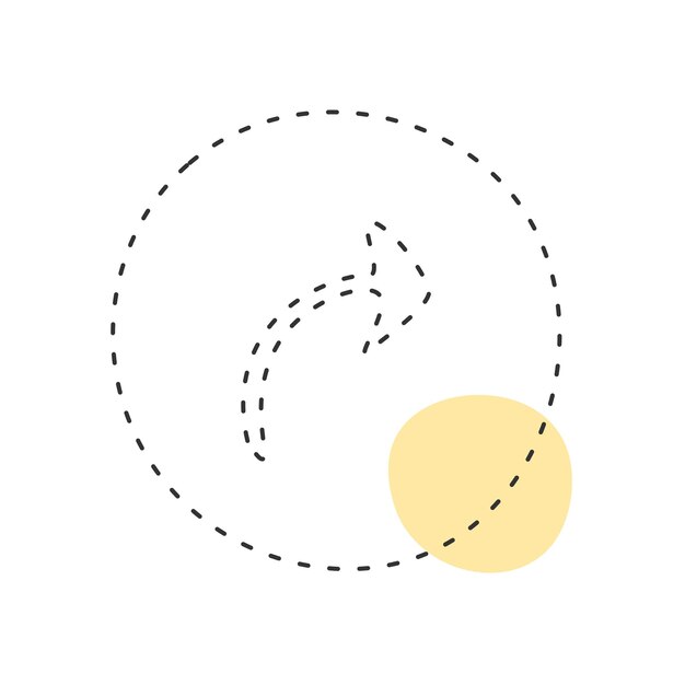 Circular Arrow Icon with a Yellow Circle Element
