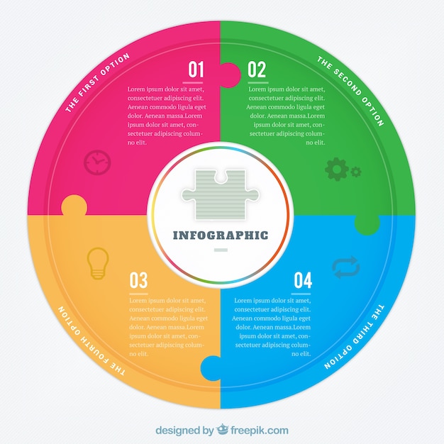 Circular Infografika Z Puzzli