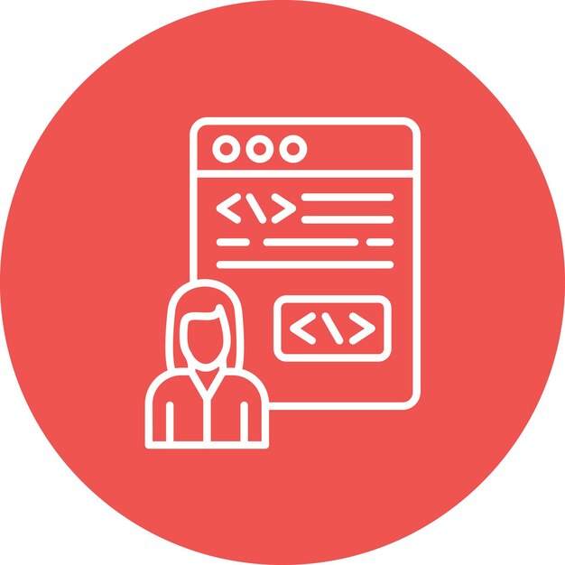 Citizen Developer Kobieta ikonowy obraz wektorowy Może być używany dla No Code