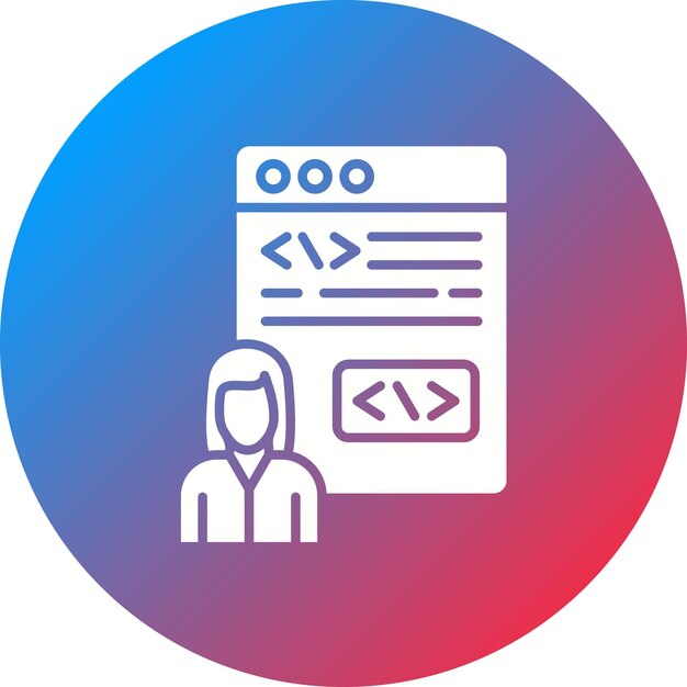 Citizen Developer Kobieta ikonowy obraz wektorowy Może być używany dla No Code