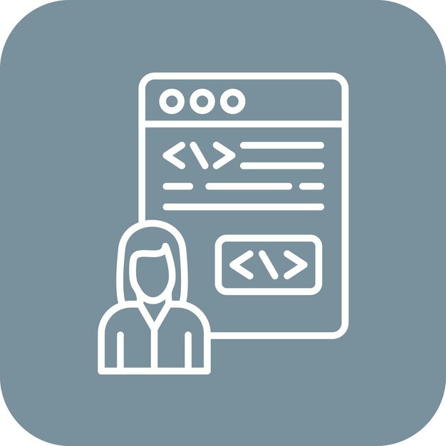 Citizen Developer Kobieta ikonowy obraz wektorowy Może być używany dla No Code