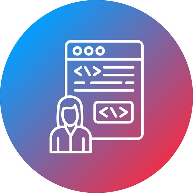 Citizen Developer Kobieta ikonowy obraz wektorowy Może być używany dla No Code