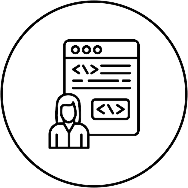 Citizen Developer Kobieta ikonowy obraz wektorowy Może być używany dla No Code