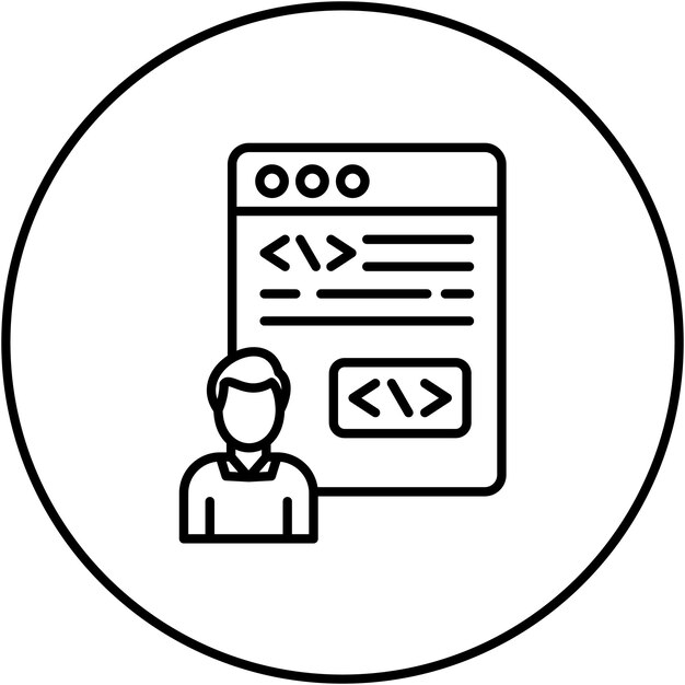 Citizen Developer Mężczyzna obraz wektorowy ikony Może być używany dla Bez kodu