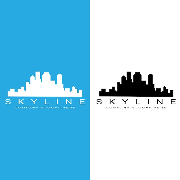 City Skylinewieżowiec Dla Miejskiego Budynku Nieruchomości Logo Design Vector