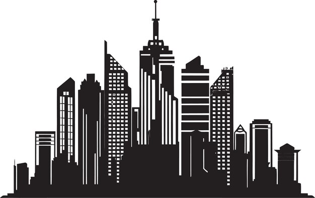 Cityline Multifloor Impression Vector Logo Projektowania Budynków Miejskich Skyline City Vista Outline Mult