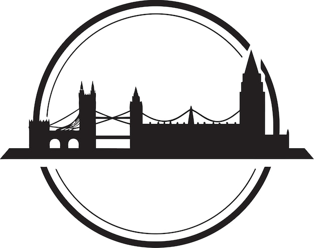 Cityscape Emblem Vector London Icon Westminster View Czarny Projekt Wektorowy