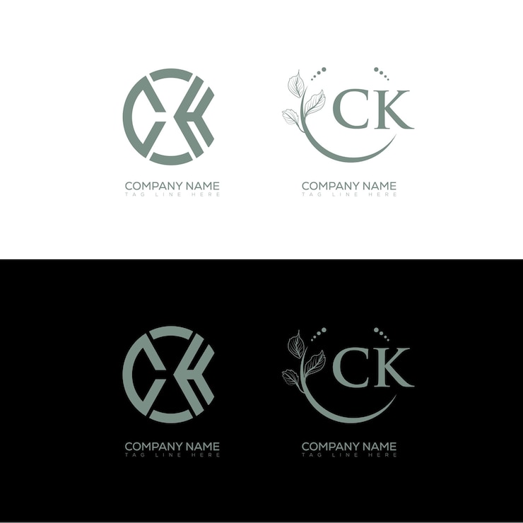Wektor ck minimalistyczny i klasyczny projekt zestawu logo ck monogram wektor kształtu okręgu