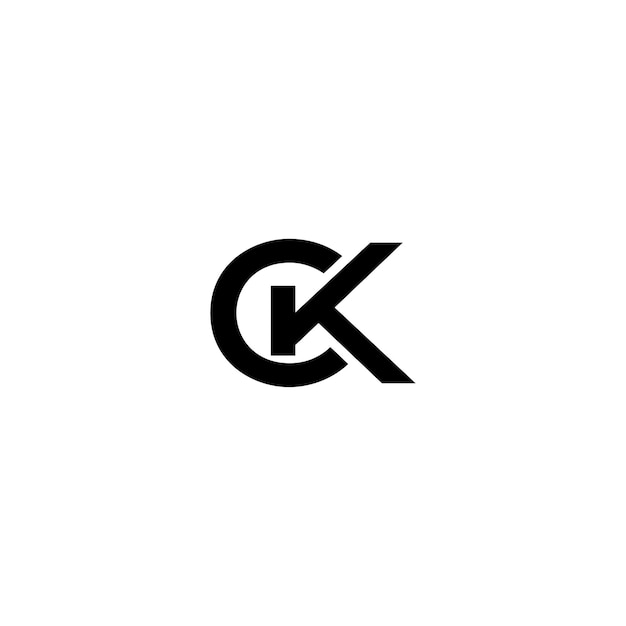 Plik wektorowy ck monogram logo projekt litery tekst nazwa symbol monochromatyczny logotyp alfabet znak prosty logo