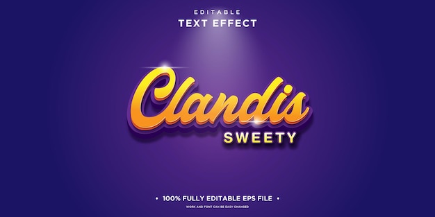 Clandis Sweety Edytowalny Efekt Tekstowy Programu Illustrator